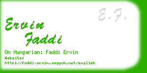 ervin faddi business card